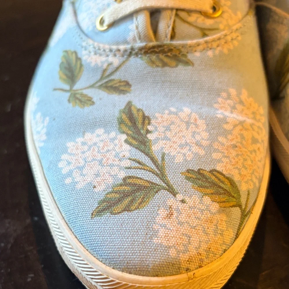 Keds Light Blue Floral Canvas Lace-Up Sneakers - Picture 3 of 6
